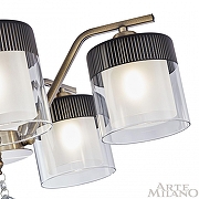 Люстра на штанге Arte Milano Napoli-2646 332646/5 AB+BK цвет плафона/подвески Белый, Прозрачный, цвет арматуры Бронза, Черный-5