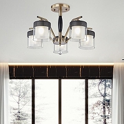 Люстра на штанге Arte Milano Napoli-2646 332646/5 AB+BK цвет плафона/подвески Белый, Прозрачный, цвет арматуры Бронза, Черный-7