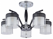 Люстра на штанге Arte Milano Napoli-2646 332646/5 CR+BK цвет плафона/подвески Белый, Прозрачный, цвет арматуры Хром, Черный