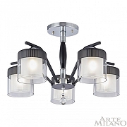 Люстра на штанге Arte Milano Napoli-2646 332646/5 CR+BK цвет плафона/подвески Белый, Прозрачный, цвет арматуры Хром, Черный-1