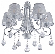 Люстра на штанге Arte Milano Amalfi-7146 337146/5 WT+SL цвет плафона/подвески Прозрачный, Серебро, цвет арматуры Белый, Серебро