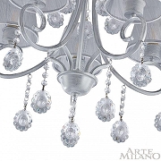 Люстра на штанге Arte Milano Amalfi-7146 337146/5 WT+SL цвет плафона/подвески Прозрачный, Серебро, цвет арматуры Белый, Серебро-3
