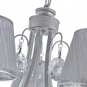 Люстра на штанге Arte Milano Amalfi-7146 337146/5 WT+SL цвет плафона/подвески Прозрачный, Серебро, цвет арматуры Белый, Серебро-4