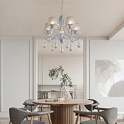 Люстра на штанге Arte Milano Amalfi-7146 337146/5 WT+SL цвет плафона/подвески Прозрачный, Серебро, цвет арматуры Белый, Серебро-9