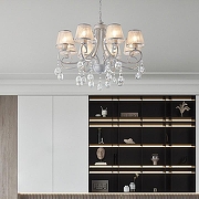 Люстра на штанге Arte Milano Amalfi-7146 337146/8 WT+SL цвет плафона/подвески Прозрачный, Серебро, цвет арматуры Белый, Серебро-6