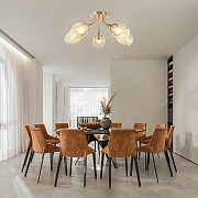 Люстра Arte Milano Napoli-8776 337966/5 FGD цвет плафона/подвески Оранжевый, цвет арматуры Золото-8