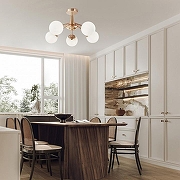 Люстра на штанге Arte Milano Napoli-8654 338654/5 FGD цвет плафона/подвески Белый, цвет арматуры Золото-8