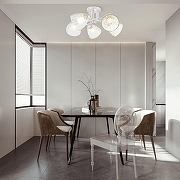 Люстра Arte Milano Napoli-6820 338756/5 WT+SL цвет плафона/подвески Прозрачный, цвет арматуры Белый, Серебро-8