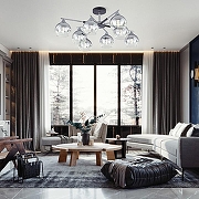 Люстра на штанге Arte Milano Napoli-9354 339354/8 CR+BK цвет плафона/подвески Прозрачный, Хром, цвет арматуры Хром, Черный-7