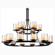 Люстра Newport 35000 35012+6/С цвет плафона/подвески Белый, Прозрачный, цвет арматуры Бронза