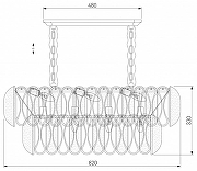 Люстра Bogate's Callas 365/10 цвет плафона/подвески Дымчатый, Прозрачный, цвет арматуры Латунь-4