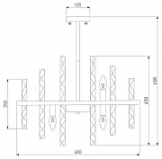 Люстра на штанге Bogate's Hollis 368/9 Smart цвет плафона/подвески Белый, Прозрачный, цвет арматуры Латунь-4