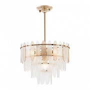 Люстра на штанге Arte Milano Sorrento-1309 371309/6/300/400 GD цвет плафона/подвески Прозрачный, Оранжевый, цвет арматуры Золото-1