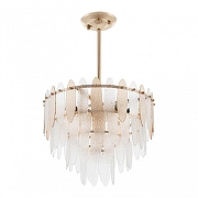 Люстра на штанге Arte Milano Sorrento-1309 371309/6/300/400 GD цвет плафона/подвески Прозрачный, Оранжевый, цвет арматуры Золото-2