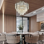 Люстра на штанге Arte Milano Sorrento-4409 374409/6/60/400 CR цвет плафона/подвески Светло-серый, Прозрачный, цвет арматуры Хром-3