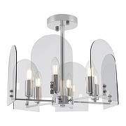 Люстра на штанге Arte Milano Sorrento-7309 377309/6/390 CR цвет плафона/подвески Светло-серый, цвет арматуры Хром-1