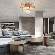 Люстра на штанге Arte Milano Sorrento-8109 378109/6/370 GD цвет плафона/подвески Прозрачный, цвет арматуры Золото