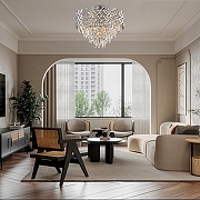 Люстра на штанге Arte Milano Sorrento-8019 378019/9/50/570 CR цвет плафона/подвески Прозрачный, цвет арматуры Хром