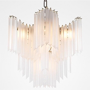 Люстра Imperiumloft Chandelier Pulsar White Glass 40.2107 цвет плафона/подвески Белый, цвет арматуры Золото, Никель