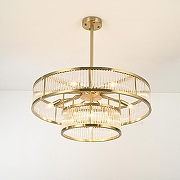Люстра на штанге Imperiumloft RH Marais Round Chandelier D80 40,2668 цвет плафона/подвески Прозрачный, цвет арматуры Латунь-1
