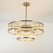 Люстра на штанге Imperiumloft RH Marais Round Chandelier D80 40,2668 цвет плафона/подвески Прозрачный, цвет арматуры Латунь-3