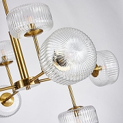 Люстра на штанге Favourite Malinconia 4051-8P цвет плафона/подвески Прозрачный, цвет арматуры Латунь-2