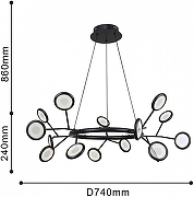 Люстра F-promo Mugs 4252-15P цвет плафона/подвески Прозрачный, Хром, цвет арматуры Черный-3