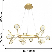Люстра F-promo Mugs 4253-15P цвет плафона/подвески Золото, цвет арматуры Золото-3