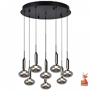 Люстра Favourite Baron 4284-8P цвет плафона/подвески Светло-серый, цвет арматуры Черный