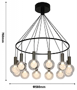 Люстра Favourite Kula 4378-12P цвет плафона/подвески Белый, Прозрачный, цвет арматуры Черный-5