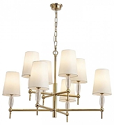 Люстра Newport 4370 4378/C gold цвет плафона/подвески Белый, Прозрачный, цвет арматуры Золото-1