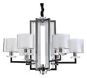 Люстра Newport 4400 4406+1/C black glossy цвет плафона/подвески Белый, Прозрачный, цвет арматуры Прозрачный, Черный