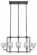Люстра на штанге Newport 4400 4408/S black glossy цвет плафона/подвески Белый, Прозрачный, цвет арматуры Никель, Черный