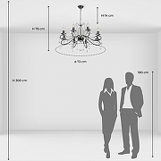 Люстра De City Лада 2 442010708 цвет плафона/подвески Прозрачный, цвет арматуры Черный, Серебро-12