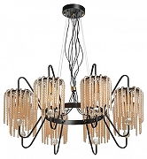 Люстра MW-Light Лавиния 443010908 цвет плафона/подвески Янтарный, цвет арматуры Латунь, Черный-1