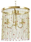 Люстра De City Лавиния 4 443011803 цвет плафона/подвески Латунь, Разноцветный, цвет арматуры Латунь