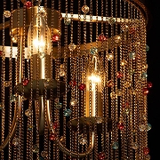 Люстра De City Лавиния 4 443011803 цвет плафона/подвески Латунь, Разноцветный, цвет арматуры Латунь-4