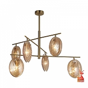 Люстра на штанге F-promo Media 4485-6C цвет плафона/подвески Оранжевый, цвет арматуры Латунь