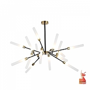 Люстра на штанге F-promo Istapp 4480-16C цвет плафона/подвески Белый, цвет арматуры Латунь, Черный