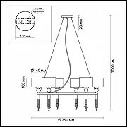 Люстра Lumion Santiago 4515/6 цвет плафона/подвески Серый, цвет арматуры Серый, Хром-6