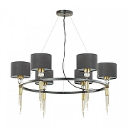 Люстра Lumion Santiago 4516/6 цвет плафона/подвески Черный, цвет арматуры Латунь, Черный