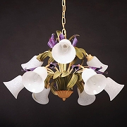 Люстра Doge Luce 4544 4544/9 цвет плафона/подвески Белый, Разноцветный, цвет арматуры Бежевый