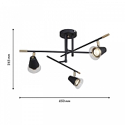Люстра на штанге F-promo Trandy 4618-3C цвет плафона/подвески Прозрачный, Хром, цвет арматуры Черный-3