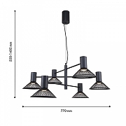 Люстра F-promo Metrics 4623-6P цвет плафона/подвески Черный, цвет арматуры Черный-5