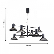 Люстра F-promo Metrics 4623-8P цвет плафона/подвески Черный, цвет арматуры Черный-4