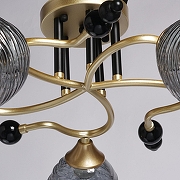 Люстра на штанге De City Клэр 4 463012505 цвет плафона/подвески Серый, цвет арматуры Золото-5