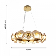 Люстра Favourite Claros 4641-16P цвет плафона/подвески Оранжевый, цвет арматуры Латунь-3