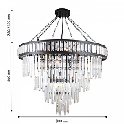 Люстра Favourite Preston 4731-19P цвет плафона/подвески Прозрачный, цвет арматуры Черный-1