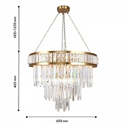 Люстра Favourite Preston 4732-12P цвет плафона/подвески Прозрачный, цвет арматуры Латунь-1