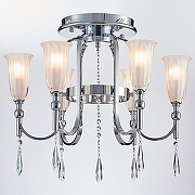 Люстра на штанге Newport 4800 4806/PL chrome цвет плафона/подвески Белый, Прозрачный, цвет арматуры Хром